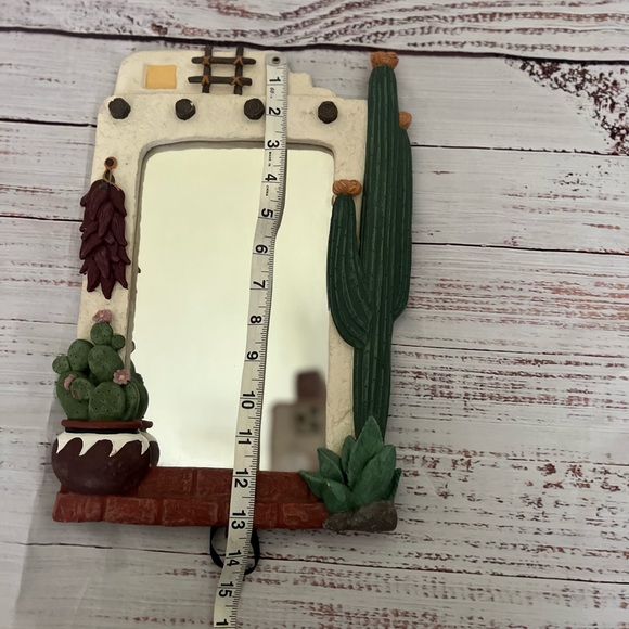 Vintage figi southwest boho cactus tabletop mirror - Picture 1 of 4
